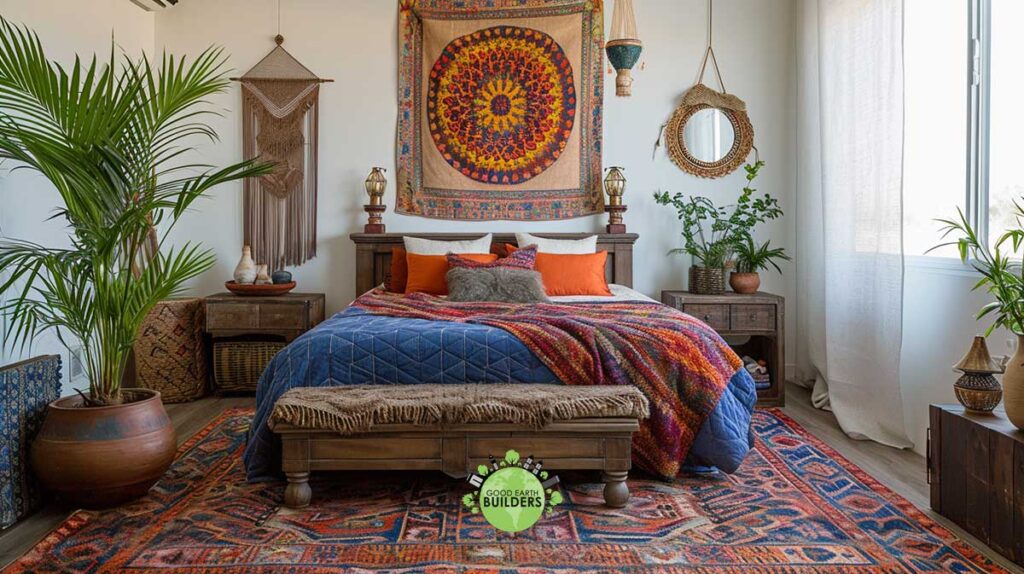 bohemian flair in bedroom