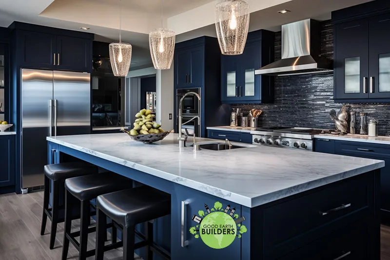deep blues kitchen