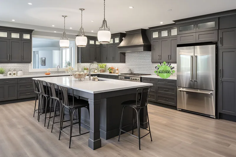 monochromatic grays kitchen