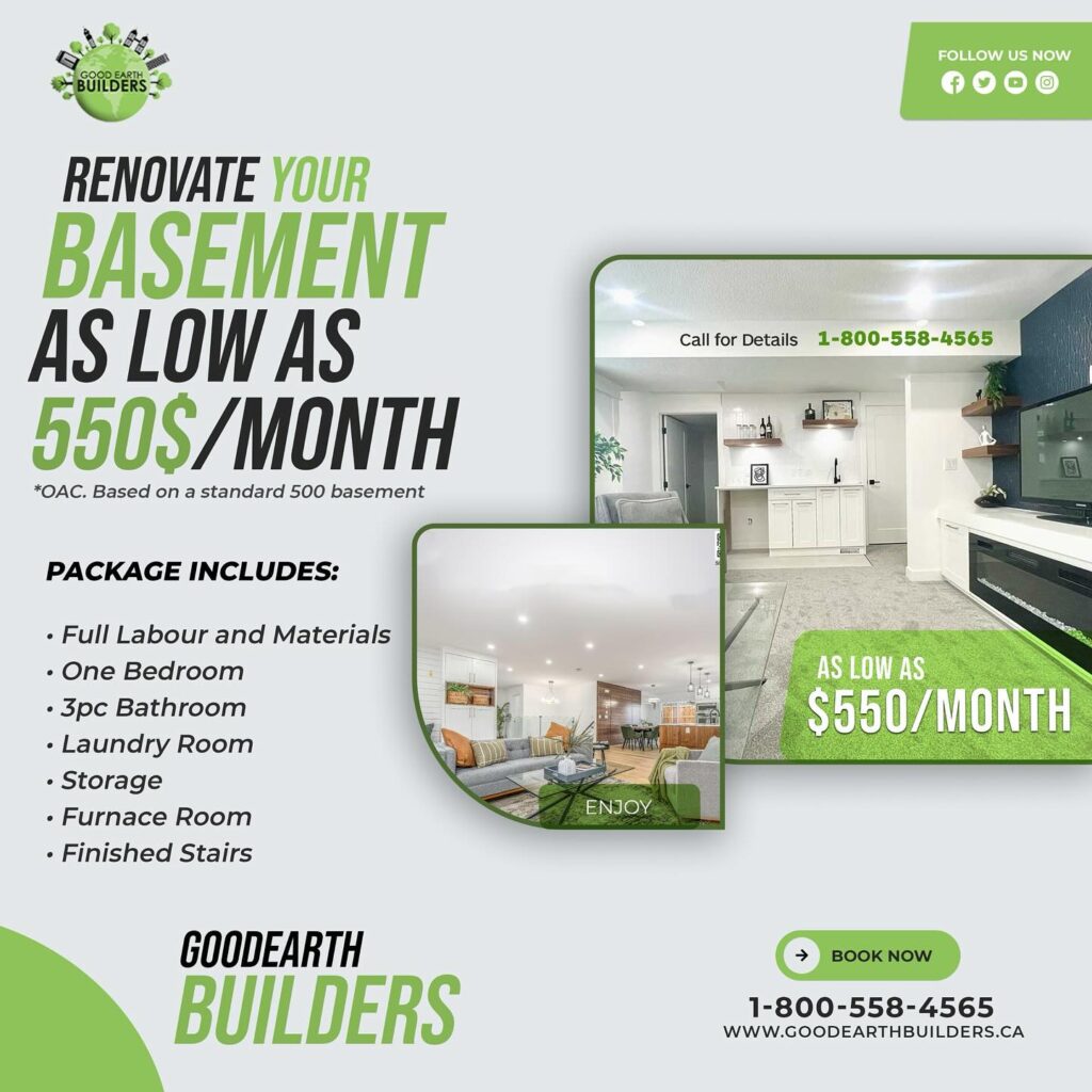 renovate your basement as low as 550 month