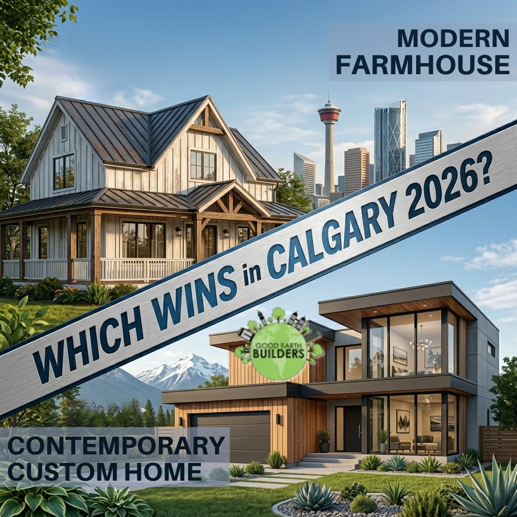 Modern Farmhouse vs Contemporary Custom Homes: Which Wins in Calgary 2026? 2 Modern Farmhouse vs Contemporary Custom Homes: Which Wins in Calgary 2026?